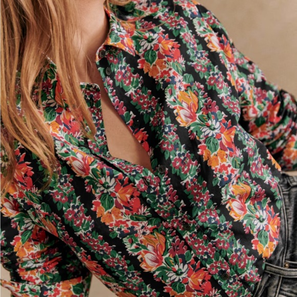 Sezane Pierro Shirt Floral 38/6 - Picture 3 of 6